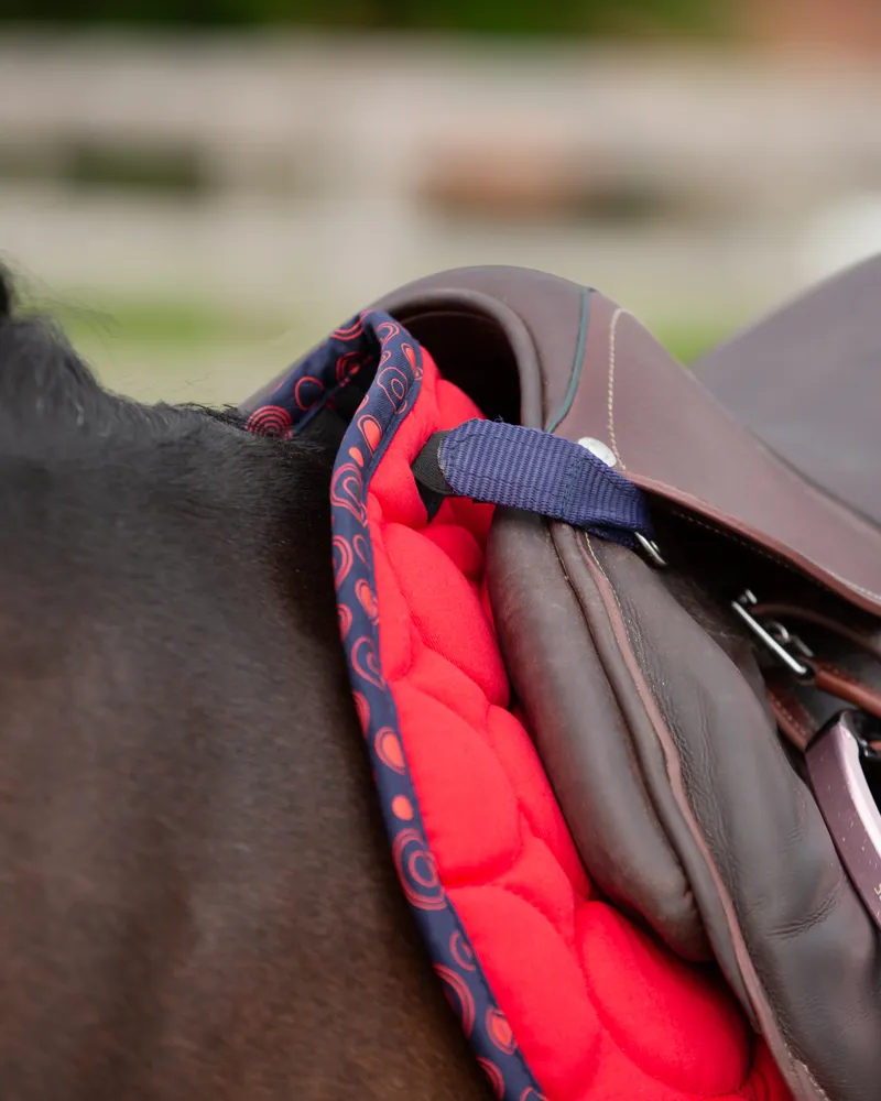Hy Equestrian DynaMizs Ecliptic Close Contact Saddle Pad - Red/Navy-3